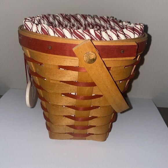 Longaberger 1996 Sweetheart Bouquet Basket Combo Protector Liner & Tie-On - Picture 3 of 7